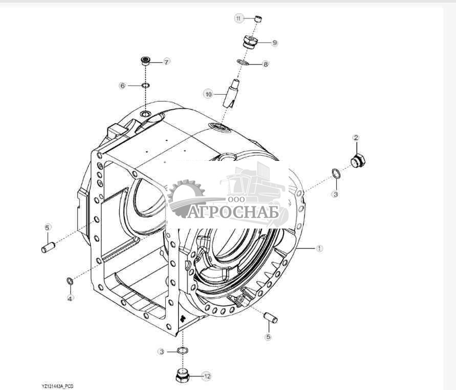 YZ121443 Картер стандартного дифференциала; передний для тяжелого, крайне тяжелого режима работы, Sweda YZ121443 Картер стандартного дифференциала; передний для тяжелого, крайне тяжелого режима работы, Sweda 
